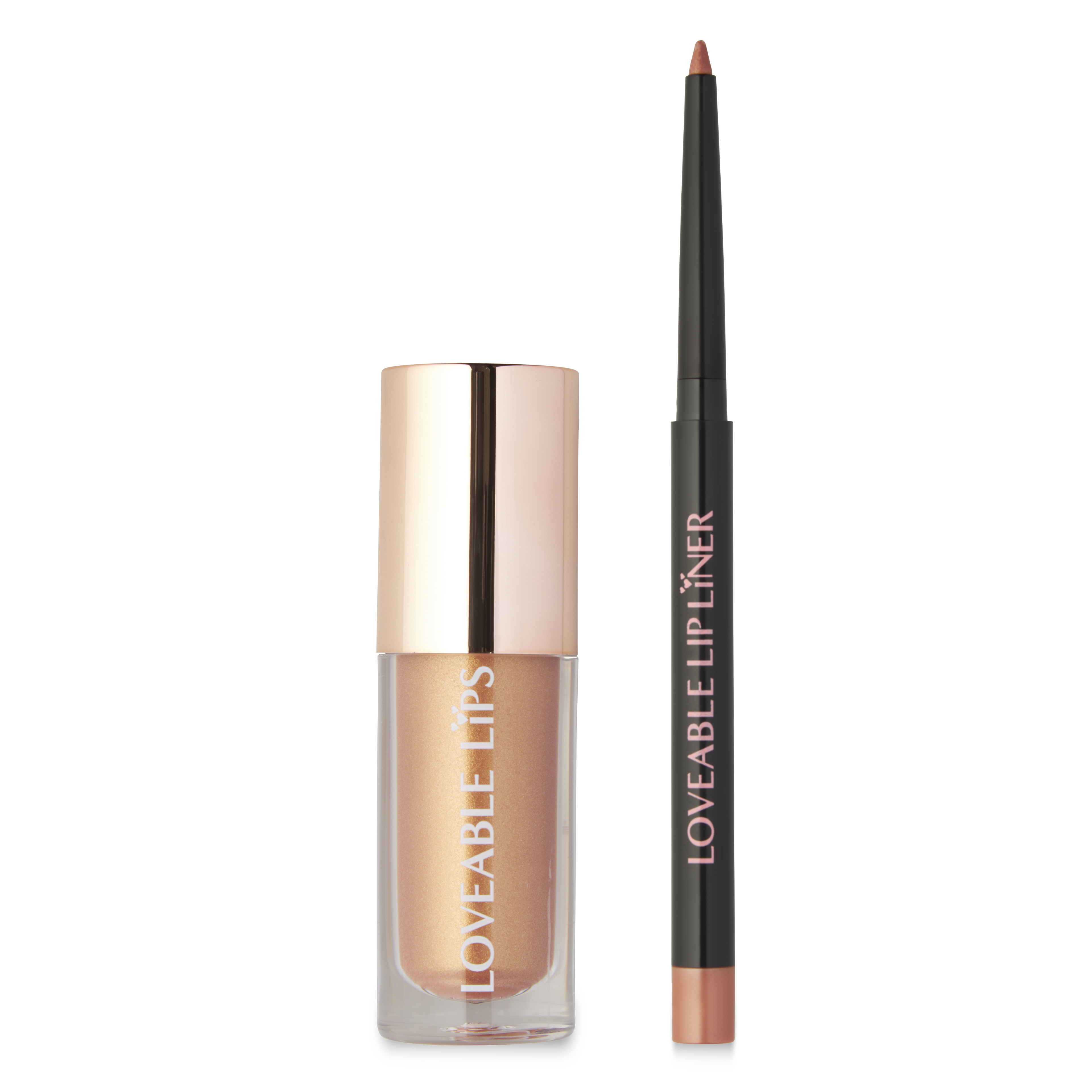 Gloss + Lip Liner Duo - Radiant Rose Gold &amp; Gilded Petal - Loveable Lips