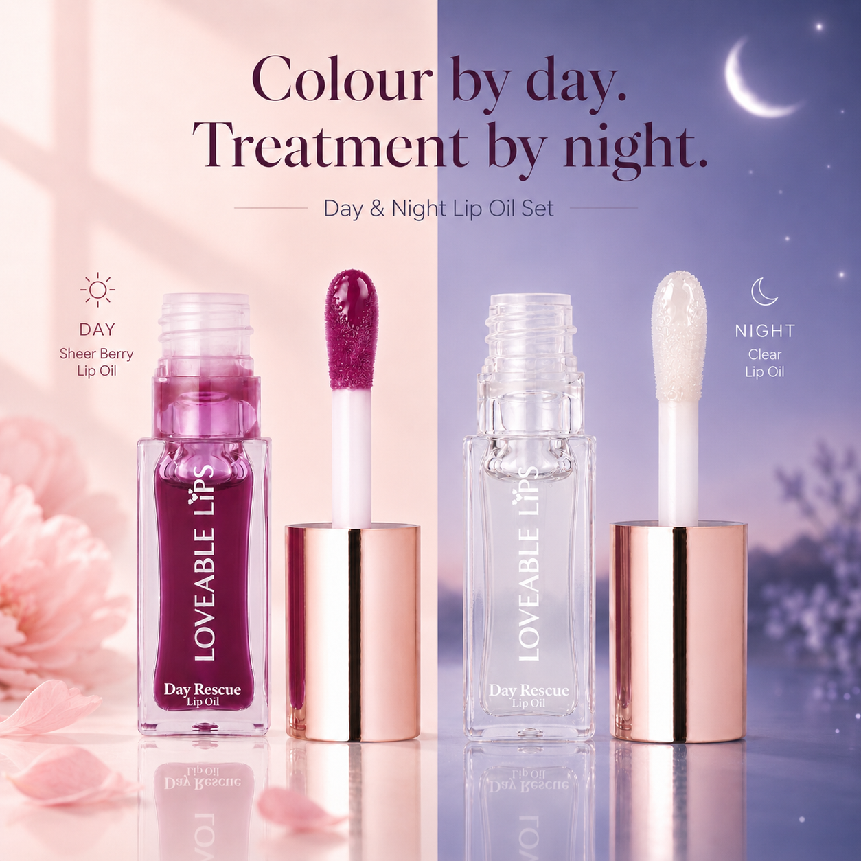 Lip Oil Set - Sheer Berry + Clear