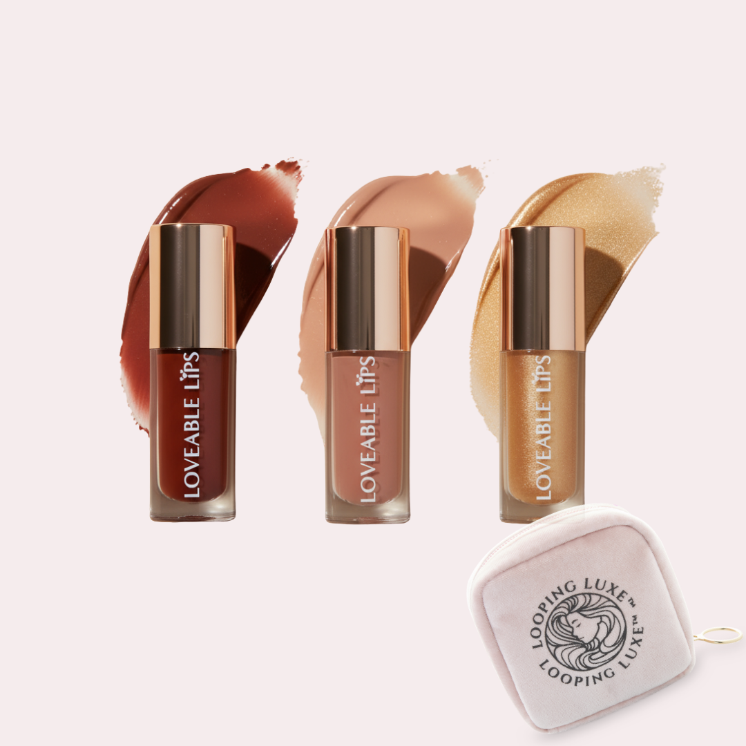 Easter Gift: Mini Makeup Bag + 3 Mini Lip Glosses - Loveable Lips